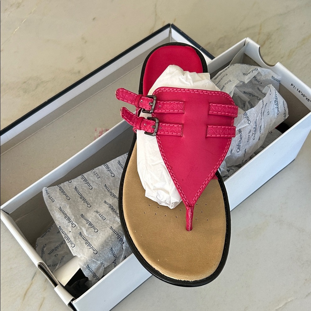 Croft & Barrow Pink‎ and Tan Sandal with Double Strap